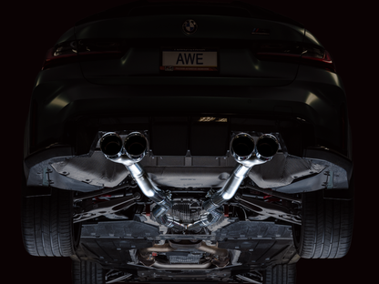 Escape AWE Track Edition Catback para BMW G8X M3/M4 - Puntas cromadas plateadas