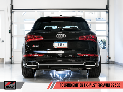 AWE Tuning Audi B9 SQ5 Non-Resonated Touring Edition Cat-Back Exhaust - Sem dicas (Turn Downs)