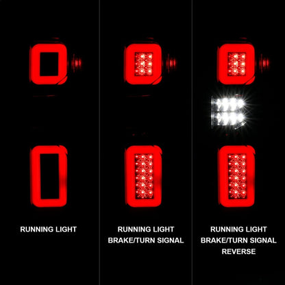 ANZO 19-21 Chevy Silverado Full LED Taillights Black Housing Smoke Lens G2 (w/C light Bars)