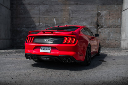 MBRP 18-20 Ford Mustang GT 5.0 com escape ativo Quad Tip Cat Back Split traseiro T304 com pontas carb Fib
