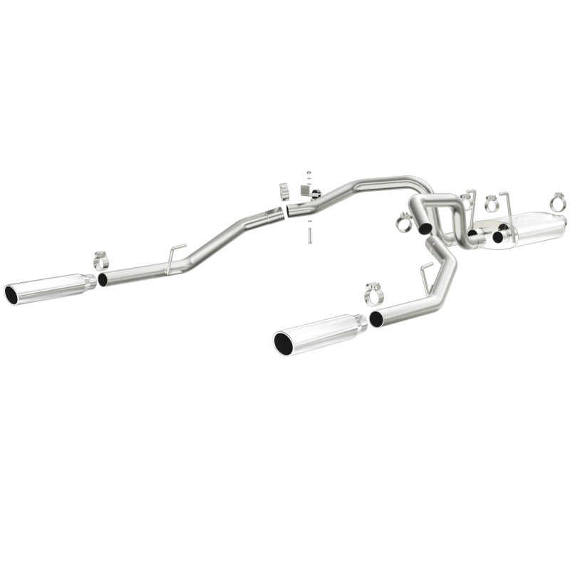Magnaflow 09-13 Dodge Ram 1500 V6 3.6L Salida trasera doble derramada Acero inoxidable pulido C/B Perf Escape
