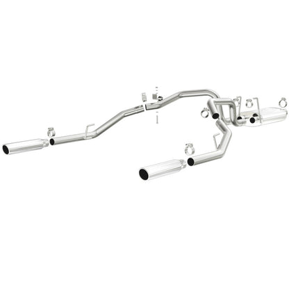 Magnaflow 09-13 Dodge Ram 1500 V6 3.6L Salida trasera doble derramada Acero inoxidable pulido C/B Perf Escape