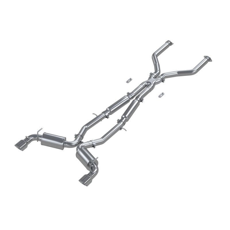 MBRP 17+ Infiniti Q60 3.0L RWD/AWD 3in Cat-Back Dual Split Versión de calle trasera con puntas de 4.5in OD -T304