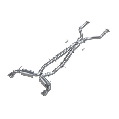 MBRP 17+ Infiniti Q60 3.0L RWD/AWD 3in Cat-Back Dual Split Versión de calle trasera con puntas de 4.5in OD -T304