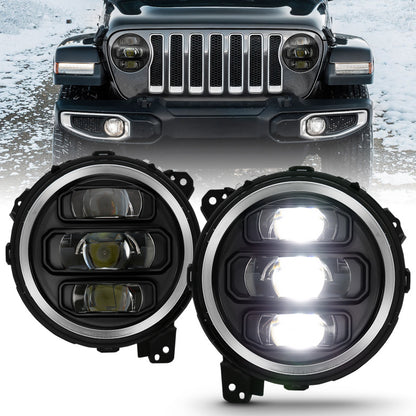 Projetor Full Led ANZO 2018-2019 Jeep Wrangler H.L Preto