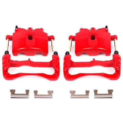 Power Stop 00-04 Cadillac DeVille Pinzas delanteras rojas con soportes - Par