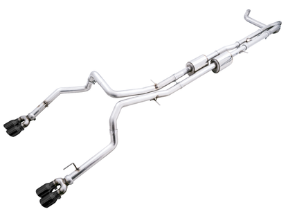 AWE Tuning 4th Gen GM 1500 6.2L 0FG Catback Split Saída traseira (com recortes de pára-choques) - Pontas Quad Diamond