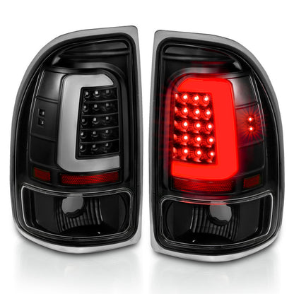 ANZO 1997-2004 Dodge Dakota Lanternas traseiras de LED com carcaça preta Par de lentes transparentes