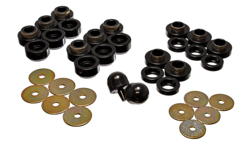 Energy Suspension 97-06 Jeep Wrangler YJ &amp; TJ Black Body(cab) Mount Set Set