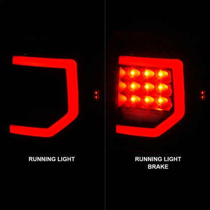 ANZO 07-11 Toyota Tundra Full LED Taillights Black Housing Clear Lens G2 (w/C light Bars)