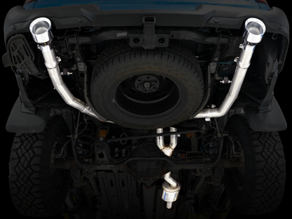 AWE Tuning 09-18 RAM 1500 5.7L (con recortes) 0FG Escape Cat-Back de salida trasera doble - Puntas plateadas cromadas