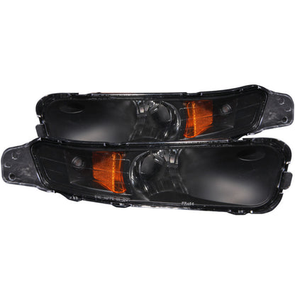 ANZO 2005-2009 Ford Mustang Euro Luces de estacionamiento negras con reflector ámbar