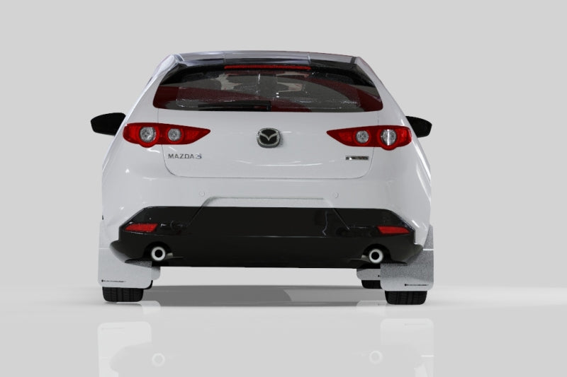 Rally Armor 19-25 Mazda3 Hatchback White UR Mud Flap w/Black Logo