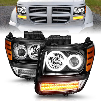 ANZO 2007-2012 Dodge Nitro Projetor Faróis c/ Halo Black (CCFL) G2