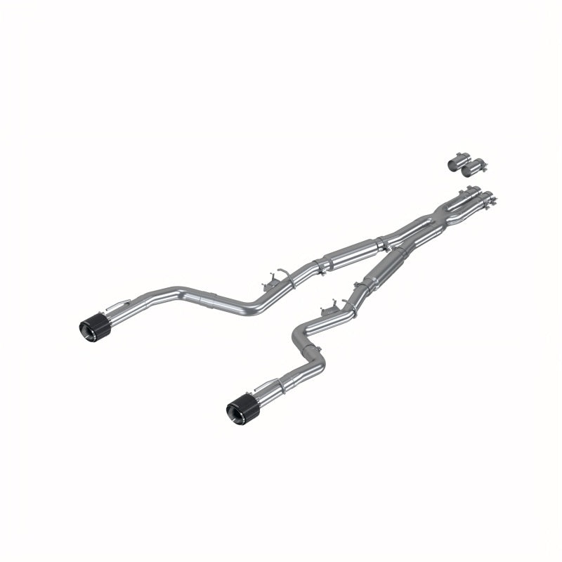 MBRP 17-21 Cargador 5.7/6.1/6.4L 3in Salida trasera doble SS Catback Escape con puntas de fibra de carbono