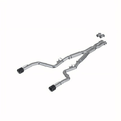 MBRP 17-21 Cargador 5.7/6.1/6.4L 3in Salida trasera doble SS Catback Escape con puntas de fibra de carbono