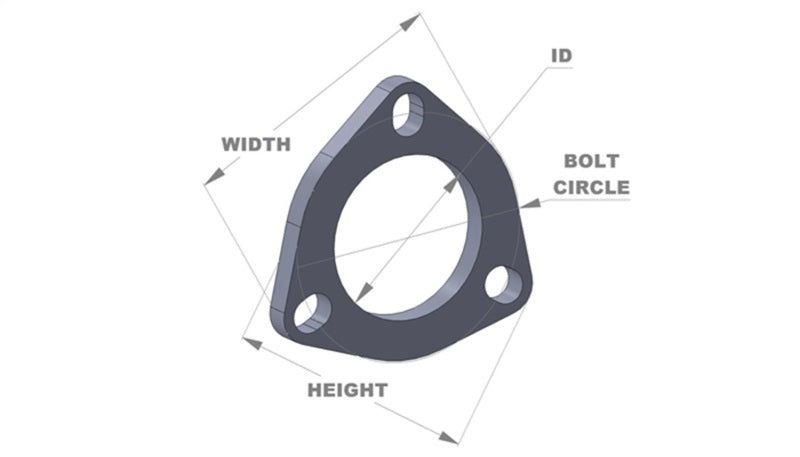 Vibrante 3-Bolt T304 SS Flanges de Exaustão (ID de 3 pol.) - Pacote com 5 Flanges