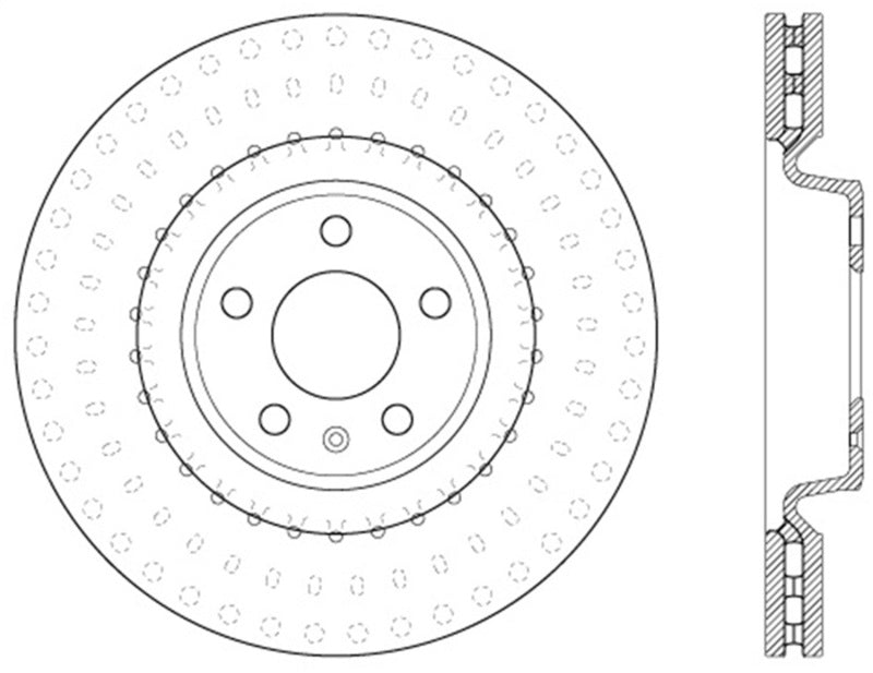 StopTech 12 Audi A6 Quattro/11-12 A7 Quattro/13 Q5/7-11/13 S4/12 S5 Rotor perfurado dianteiro direito