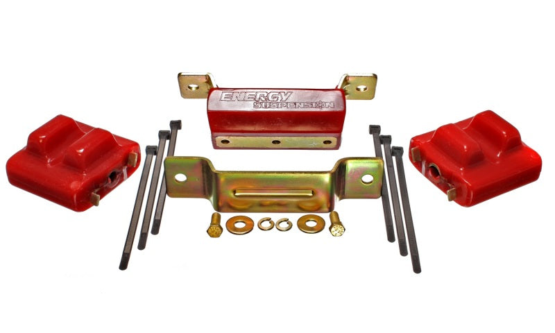 Energy Suspension 88-94 GM Blazer 4WD Série K Suportes de motor e transmissão vermelhos; Acabamento Zinco
