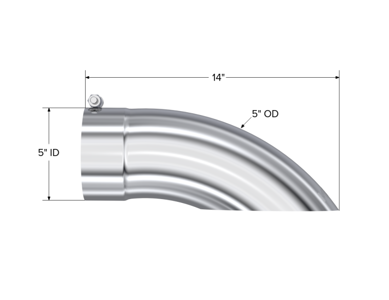 MBRP Universal Tip 5 OD Turn Down 5 entrada 14 longitud