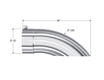 MBRP Universal Tip 5 OD Turn Down 5 entrada 14 longitud