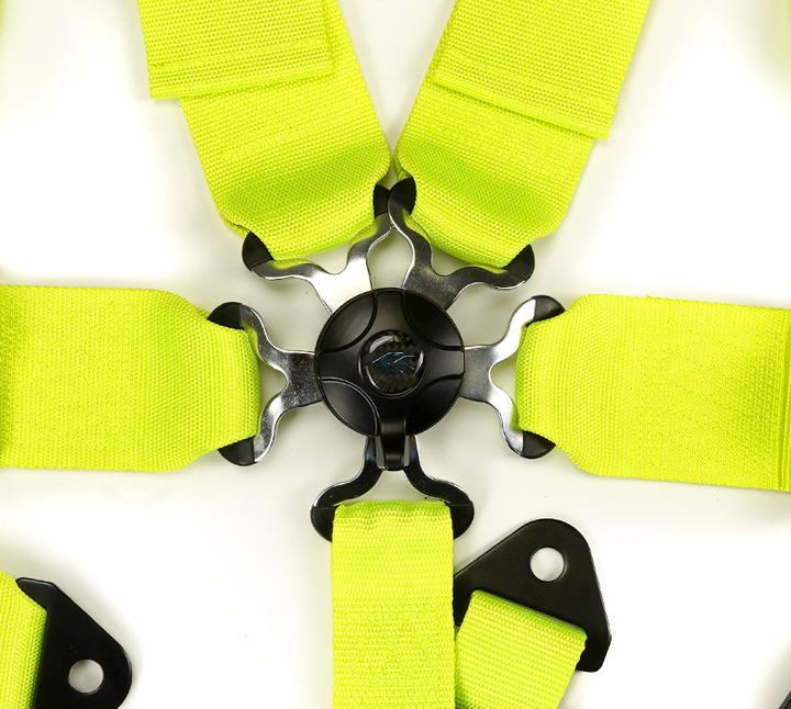 NRG - SFI SEAT BELT HARNESSS CAM LOCK - 5PT - NEO GREEN (SBH-B6PCNG)