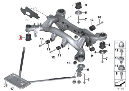 IRP - Subquadro traseiro Buchas de poliuretano 90SH BMW E8x E9x (não modelos M)