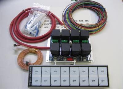 Controles automáticos de varillas: sistema Pro Mod de 8 interruptores con botón de apagado iluminado, apagado por presión de aceite, montaje de barra antivuelco, placa frontal negra (8001RPM-P)