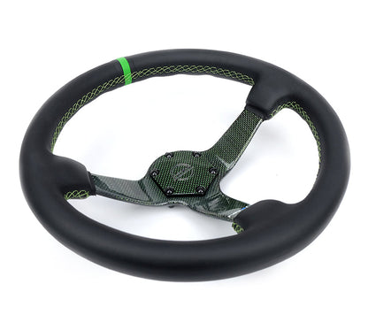 NRG - VOLANTE COLOR FIBRA DE CARBONO 350MM PLATO HONDO