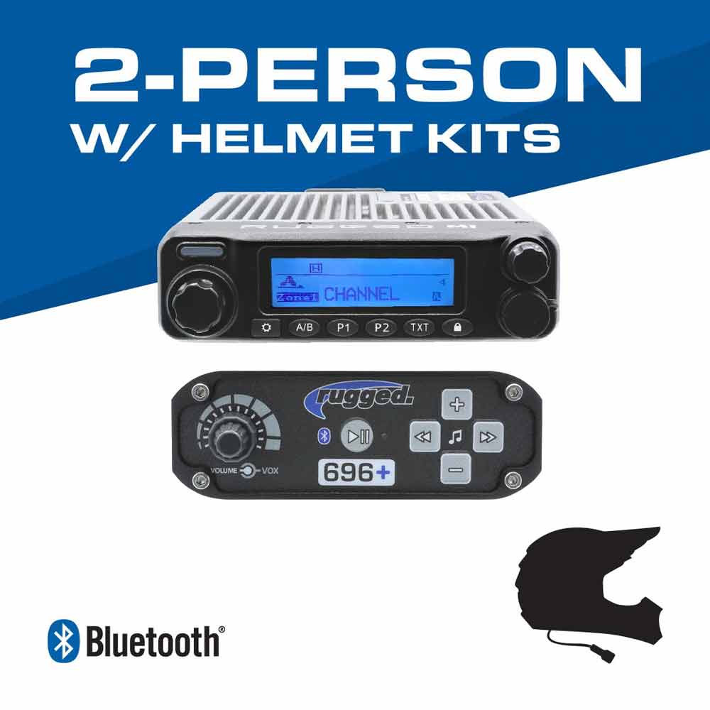 Rugged Radios - 2 Person - 696 PLUS Complete Communication Intercom System - with Helmet Kits