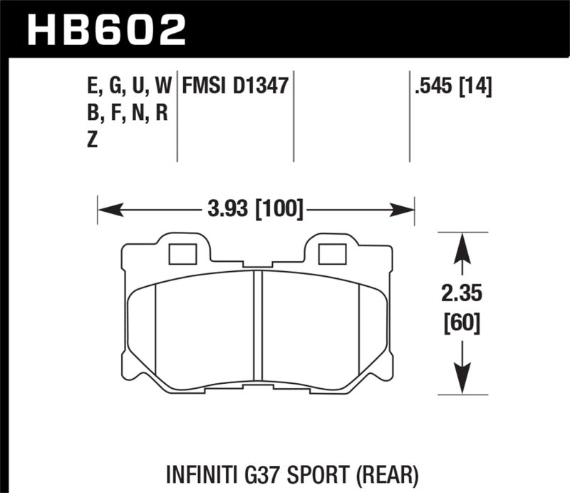 Hawk - 370Z / G37 (Sport) Hawk HP Plus Brake Pads