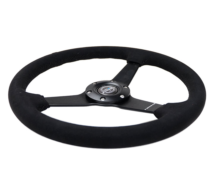 NRG - 350MM FLAT STEERING WHEEL MATTE BLACK ALCANTARA