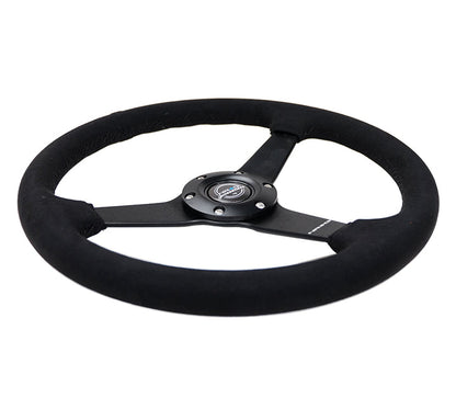 NRG - 350MM FLAT STEERING WHEEL MATTE BLACK ALCANTARA