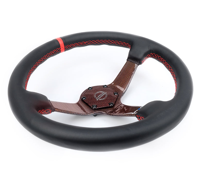 NRG - VOLANTE COLOR FIBRA DE CARBONO 350MM PLATO HONDO