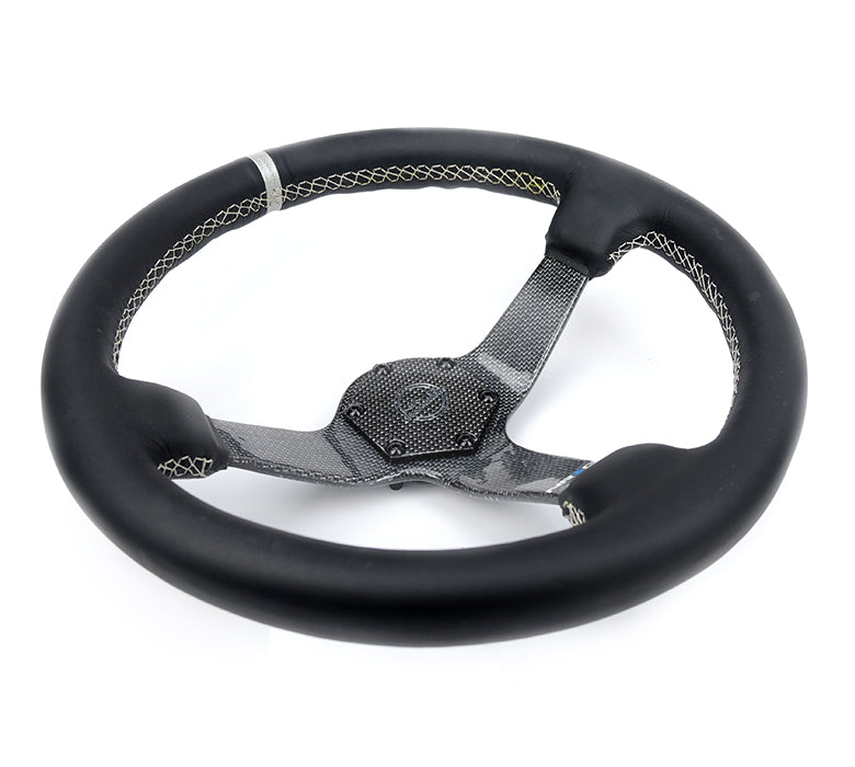 NRG - VOLANTE COLOR FIBRA DE CARBONO 350MM PLATO HONDO