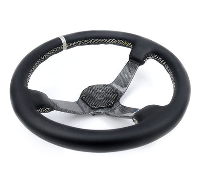 NRG - VOLANTE COLOR FIBRA DE CARBONO 350MM PLATO HONDO