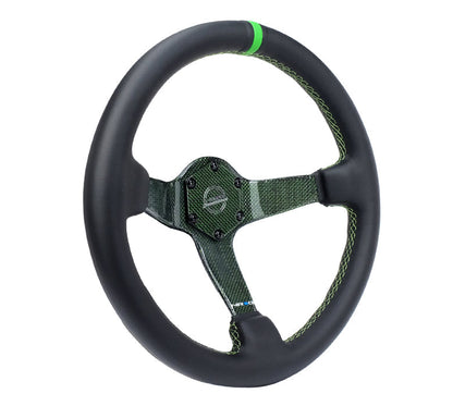 NRG - VOLANTE COLOR FIBRA DE CARBONO 350MM PLATO HONDO