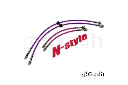 GKTech - CONVERSÃO N-STYLE S14/S15 PARA Z32/SKYLINE LINHAS DE FREIO TRANÇADAS (CONJUNTO DIANTEIRO E TRASEIRO) (S145-CONV-1)