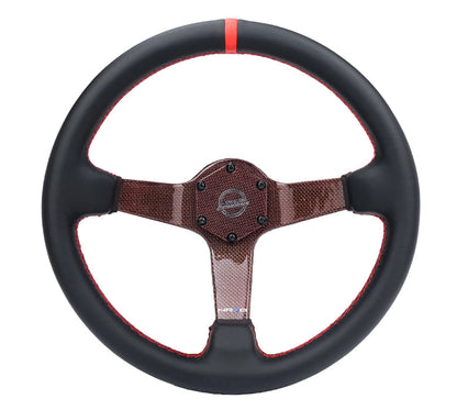 NRG - VOLANTE COLOR FIBRA DE CARBONO 350MM PLATO HONDO
