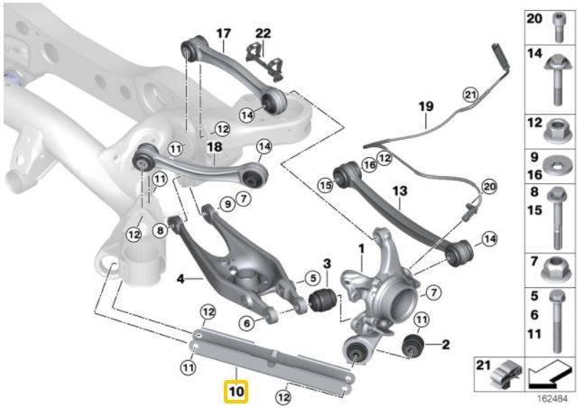IRP - Brazos de arrastre traseros (de aluminio) BMW E8X, E9X 