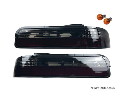 P2M - NISSAN S13 SILVIA 2PCS SMOKED REAR TAIL LIGHT KIT [LED VERSION] (P2-NPS13RTL02S-JY)