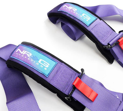NRG - SFI CINTURÓN DE SEGURIDAD BLOQUEO DE LEVA - 5PT - MORADO (SBH-B6PCPP)