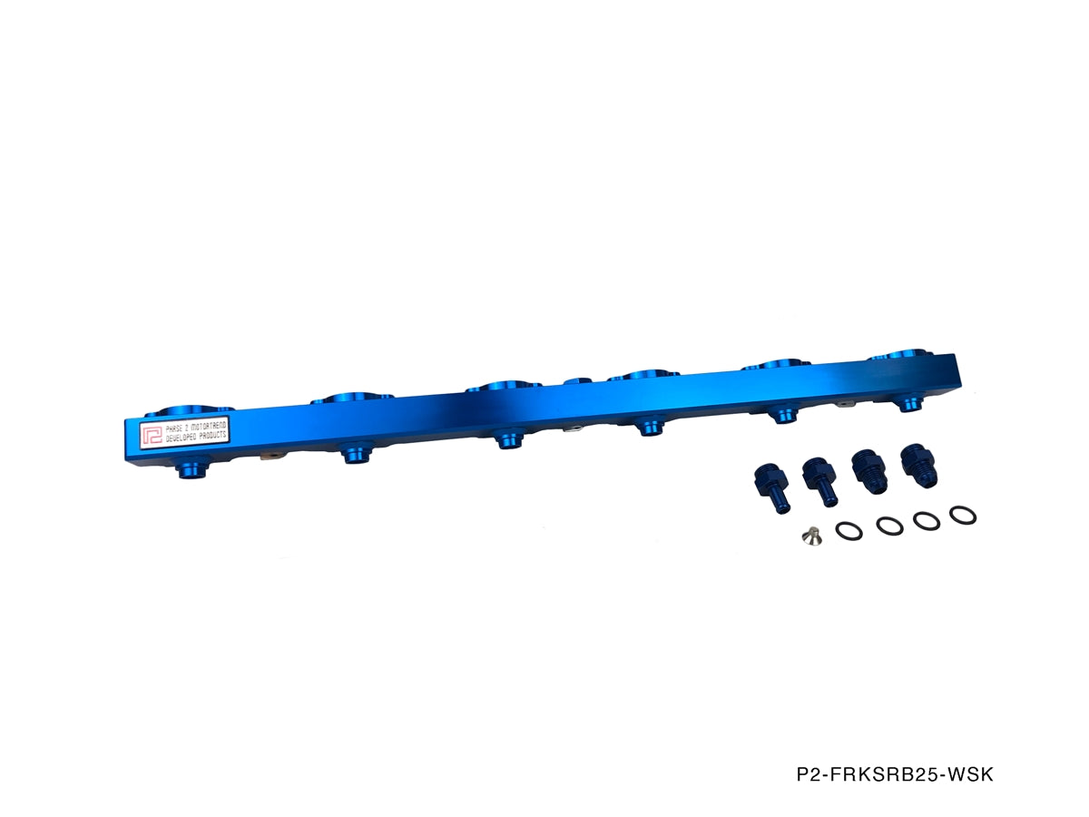 P2M - NISSAN RB25DET BILLET ALUMINUM FUEL RAIL KIT - SIDE FEED (P2-FRKSRB25-WSK)