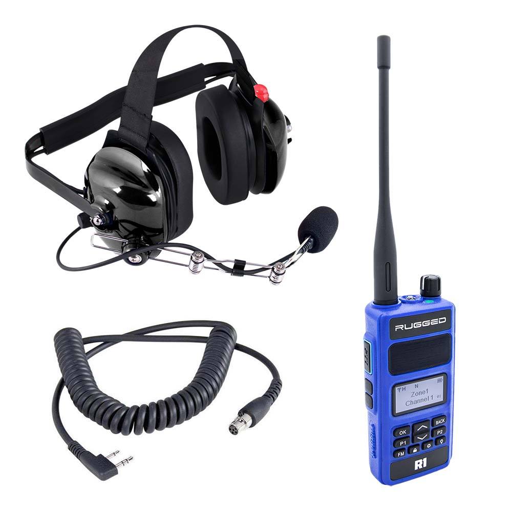 Rugged Radios - Crew Chief - H42 Spotter Headset and Rugged Handheld Radio Package