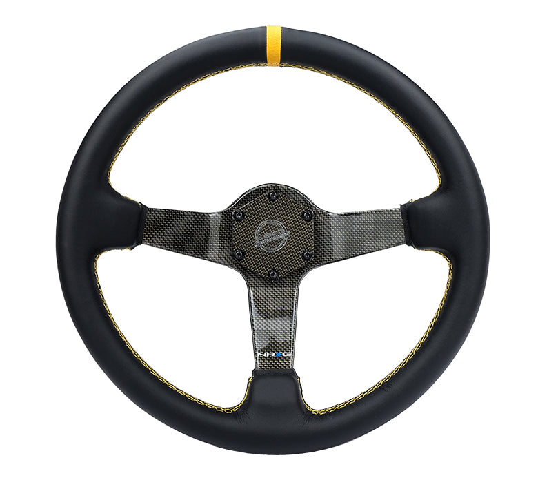 NRG - VOLANTE COLOR FIBRA DE CARBONO 350MM PLATO HONDO