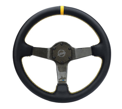 NRG - VOLANTE COLOR FIBRA DE CARBONO 350MM PLATO HONDO