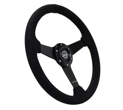 NRG - 350MM FLAT STEERING WHEEL MATTE BLACK ALCANTARA