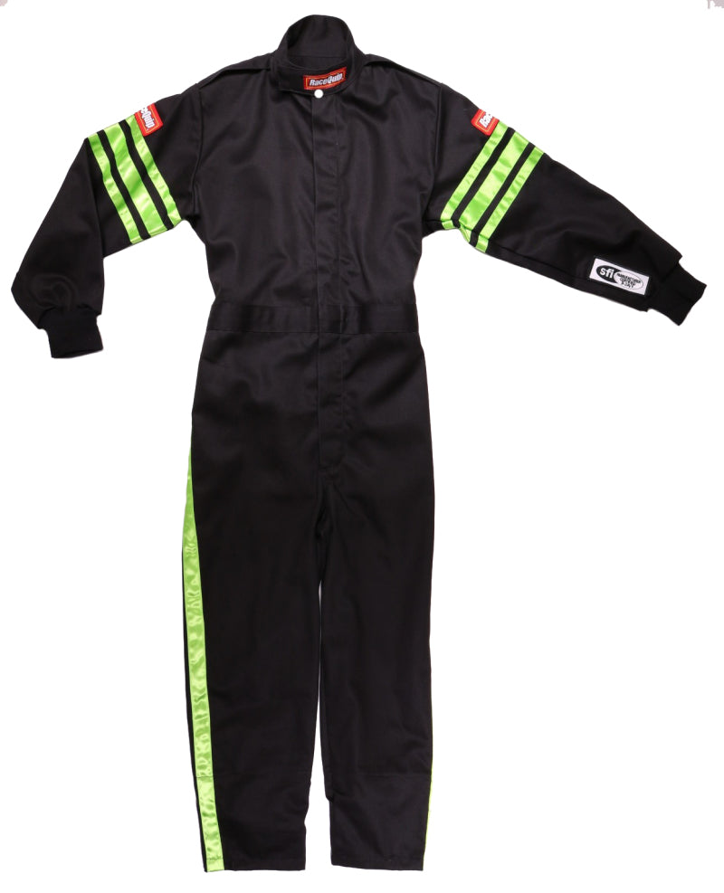 RaceQuip - Pro-1 Kids SFI-1 Racing Suit Black/Green