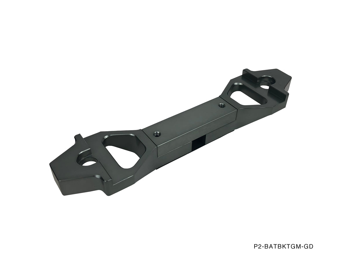 P2M - ADJUSTABL BILLET ALUMINUM BATTERY BRACKET GUN METAL (P2-BATBKTGM-GD)