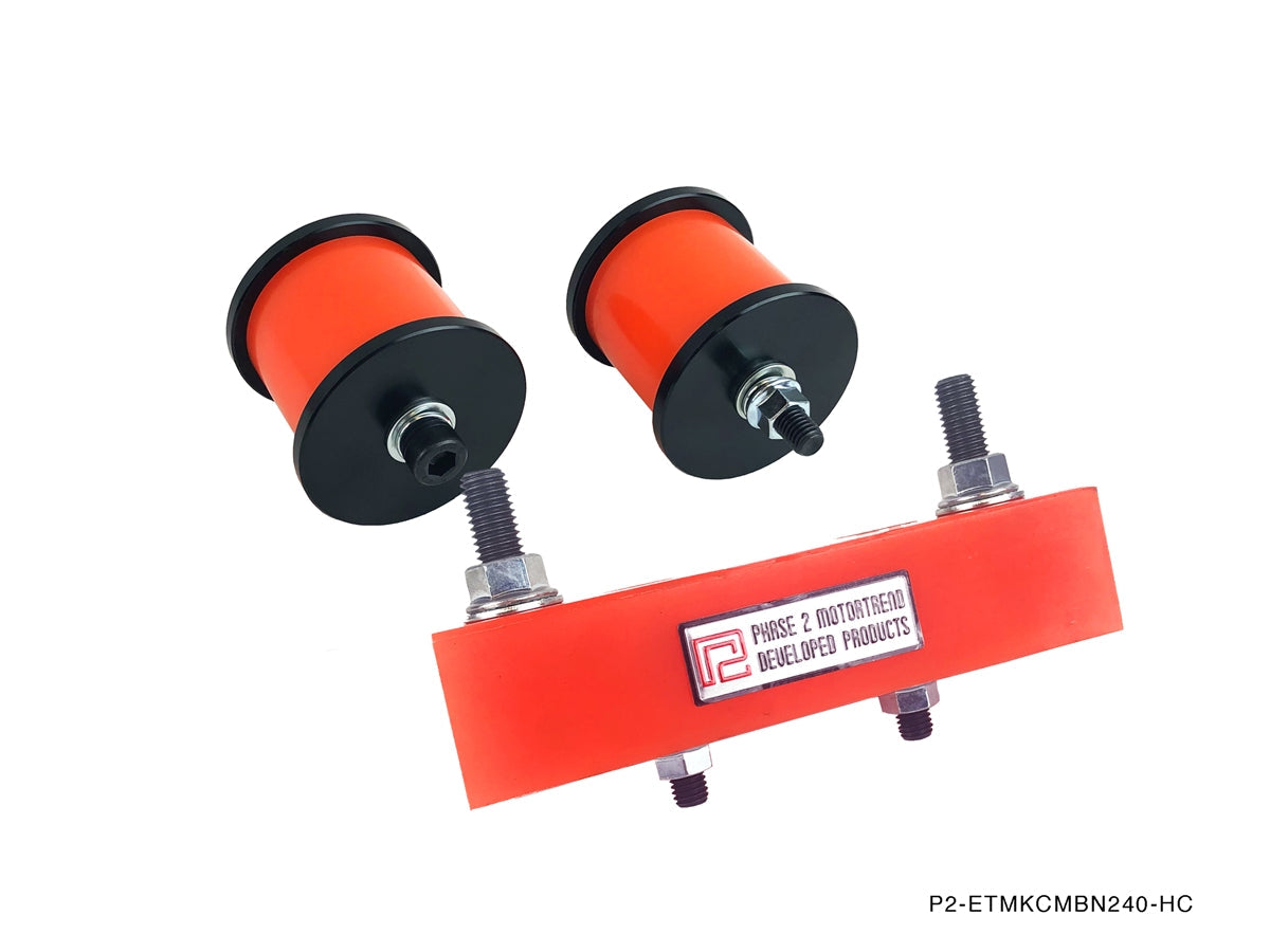 P2M - COMBINATION : NISSAN S13/14 POLYURETHANE ENGINE / TRANSMISSION MOUNT KIT COMBO (SR20 / KA24 MOTOR) (P2-ETMKCMBN240-HC)